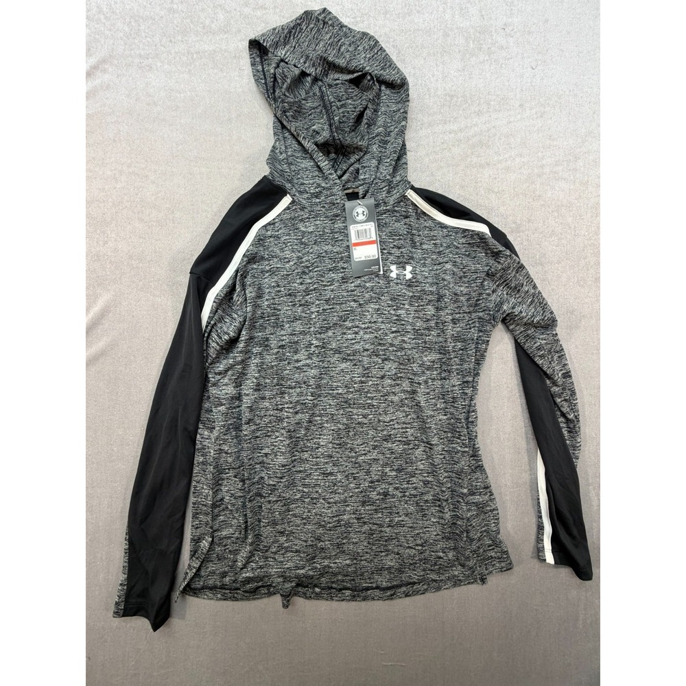 New Women Heatgear Under Armour Long sleeve Hooded Shirt Gray Size XS
